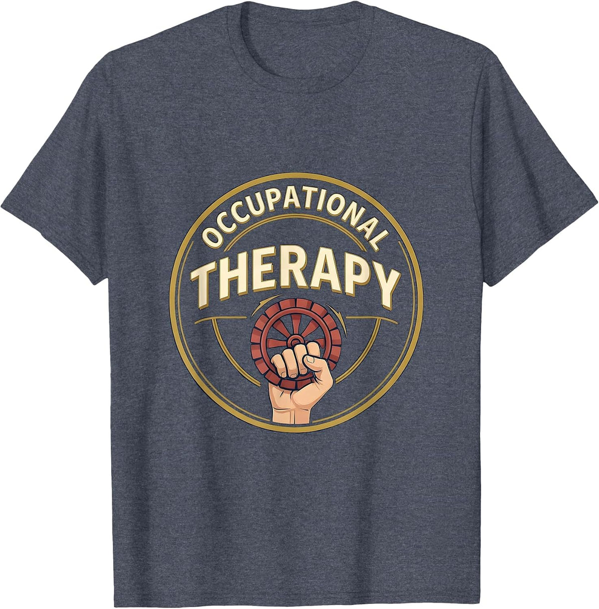 Occupational Therapy Emblem Funny Occupational Therapist T-Shirt - Heather Blue