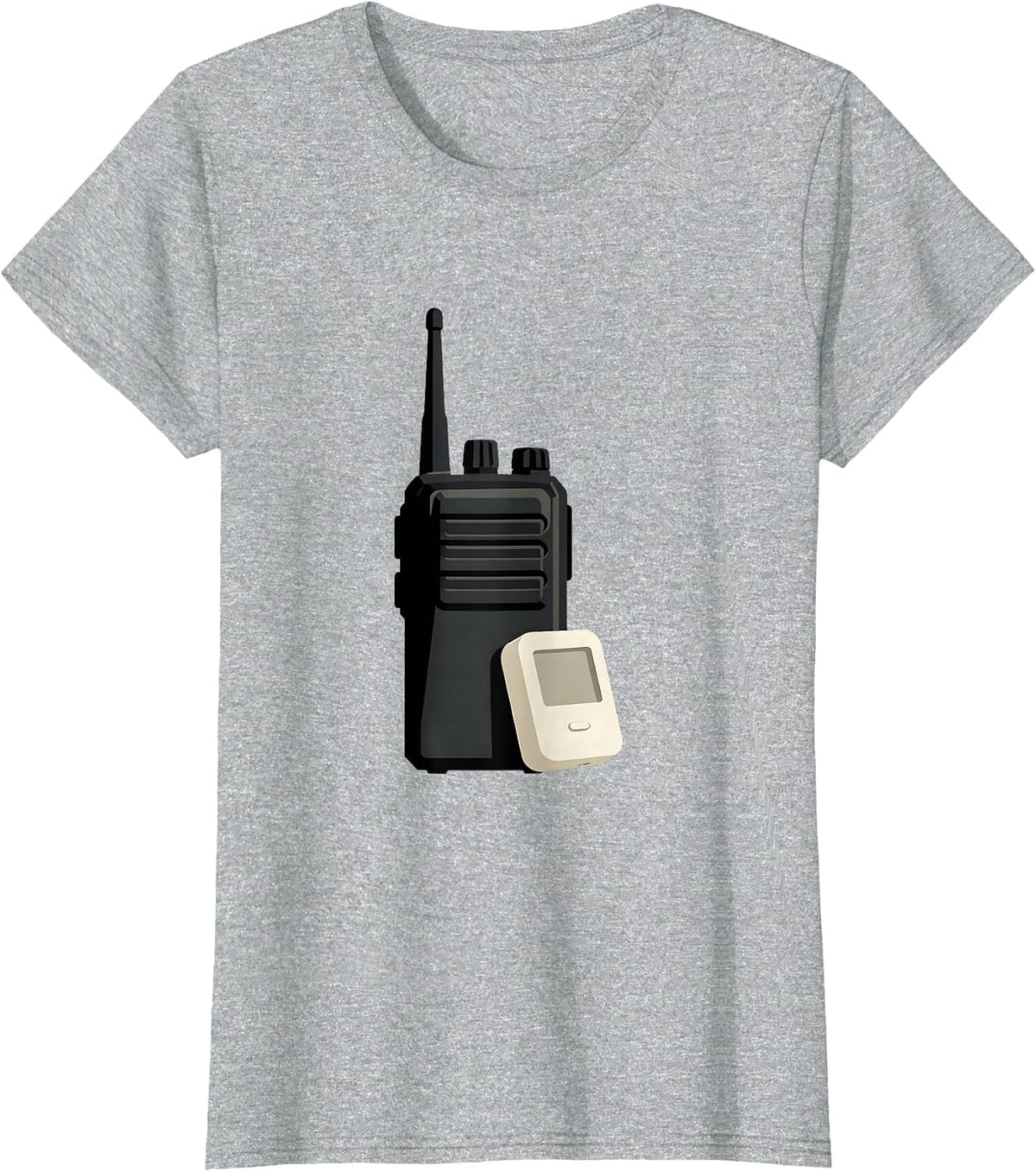 Firefighter Radio Baby Monitor Editorial Conceptual T-Shirt - Heather Grey