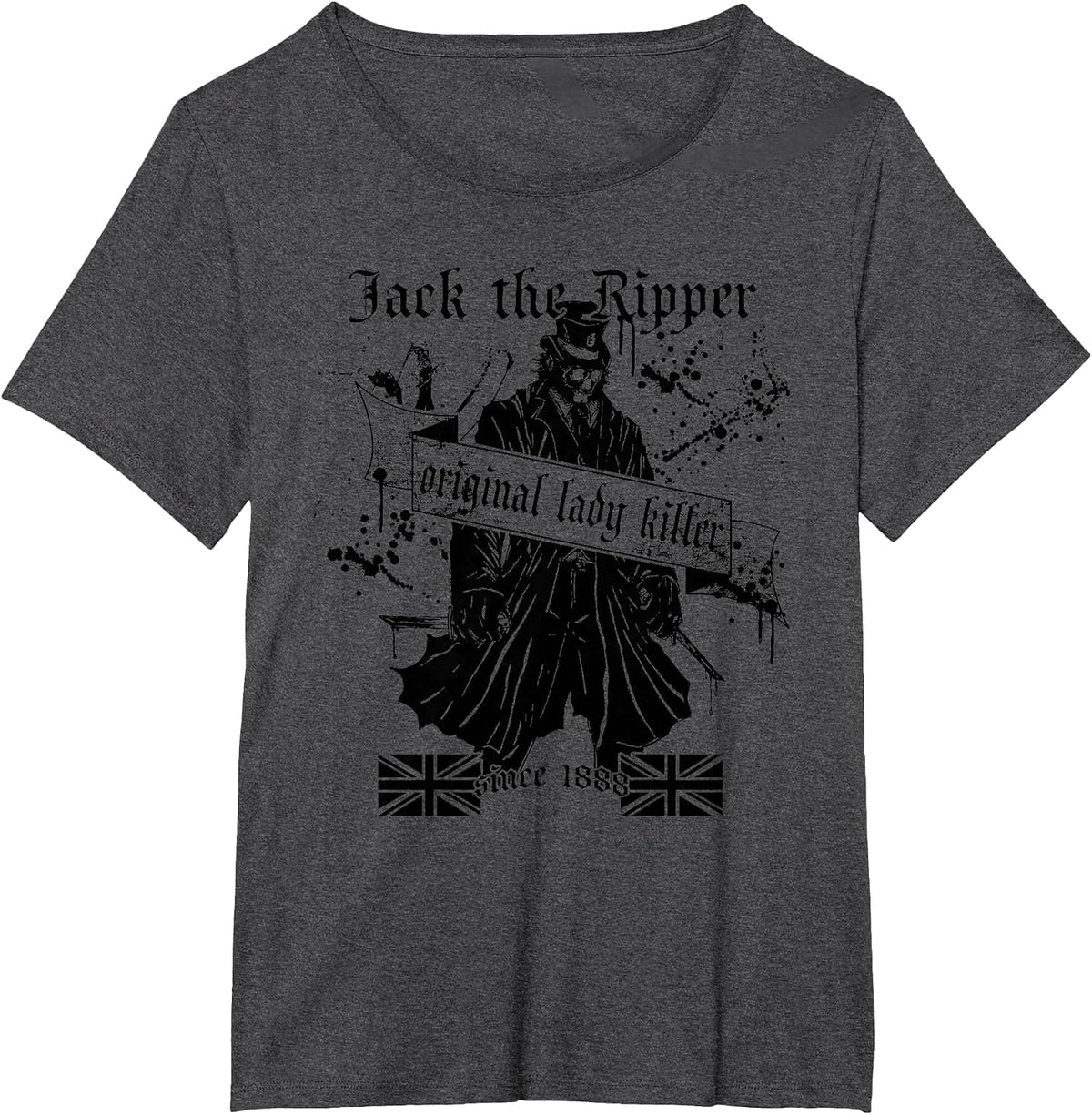 Jack The Ripper Original Lady Killer Classic True Crime T-Shirt - Dark Heather Grey