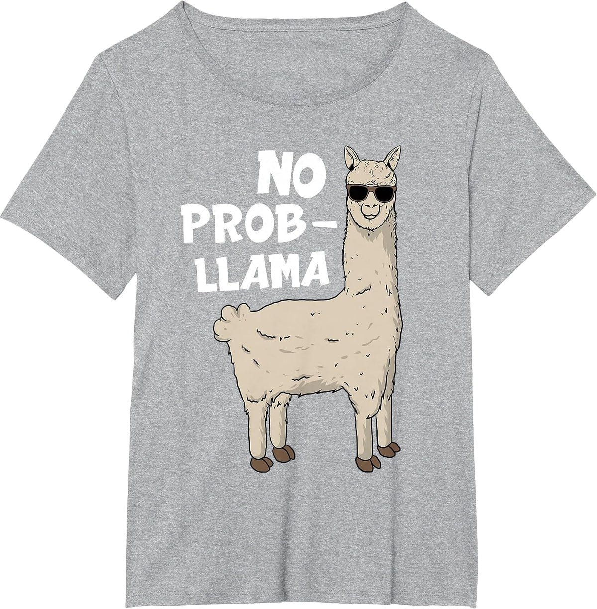 Funny Llama Design for Men Women Kids Llama Alpaca Animal T-Shirt - Heather Grey