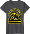Women's Four Wheels Deep In Mud And Proud Funny Farmer Tractor T-Shirt - Dark Heather Grey