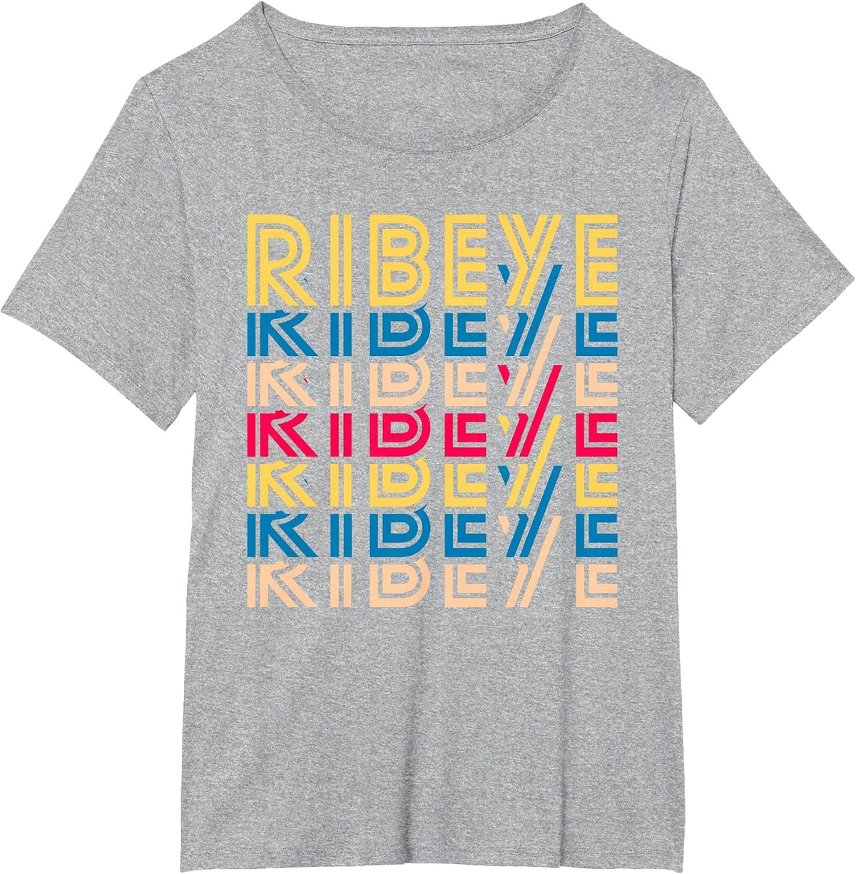 Ribeye Retro Vintage Funny Steak Meat Keto Diet Foodie T-Shirt - Heather Grey