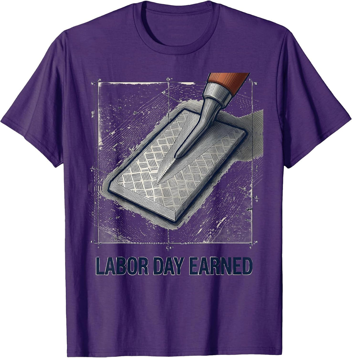 Labor Day Earned Patriotic Blue Collar Work Appreciation T-Shirt - Purple