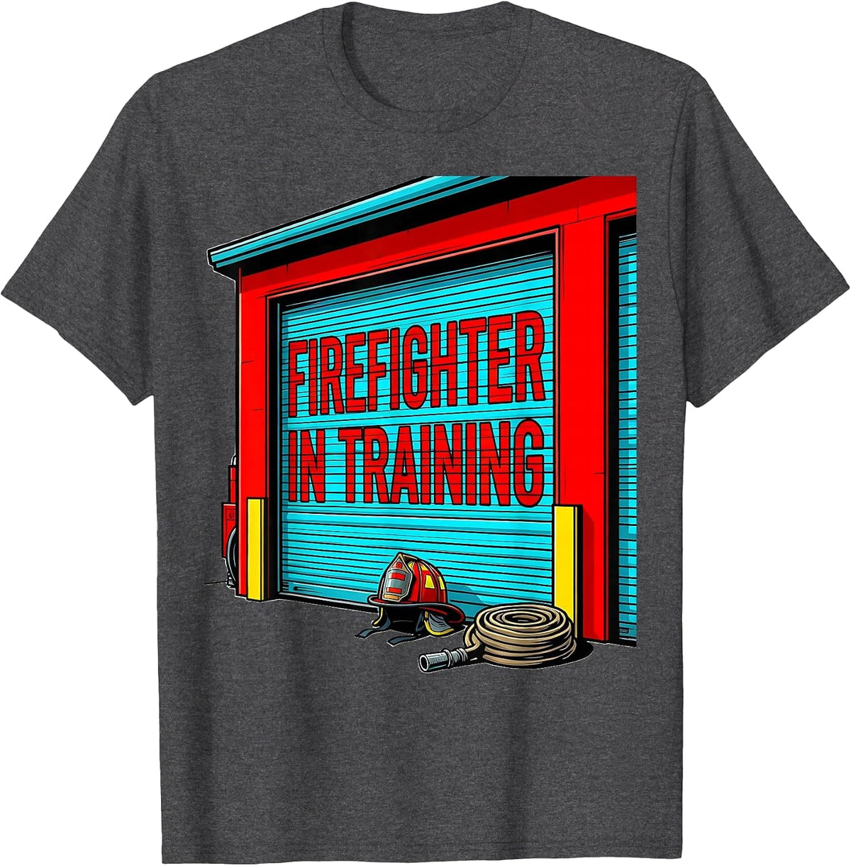 Firefighter In Training Pop Art Toddler Boy Birthday Gift T-Shirt - Dark Heather Grey