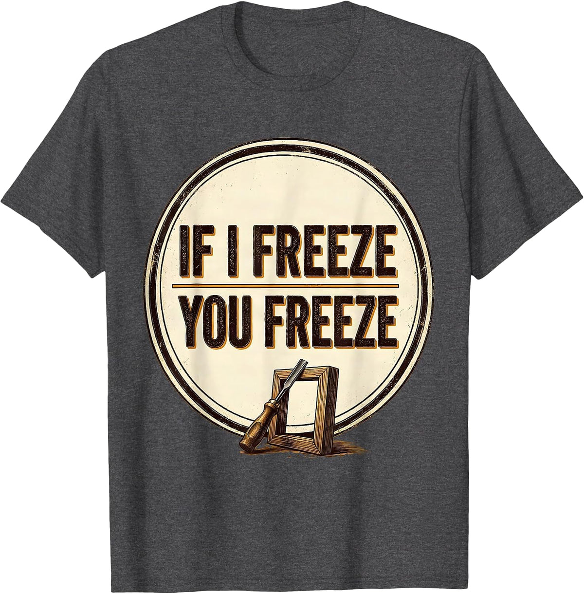 Men's If I Freeze, You Freeze Vintage Beekeeper Humor Beekeeping T-Shirt - Dark Heather Grey
