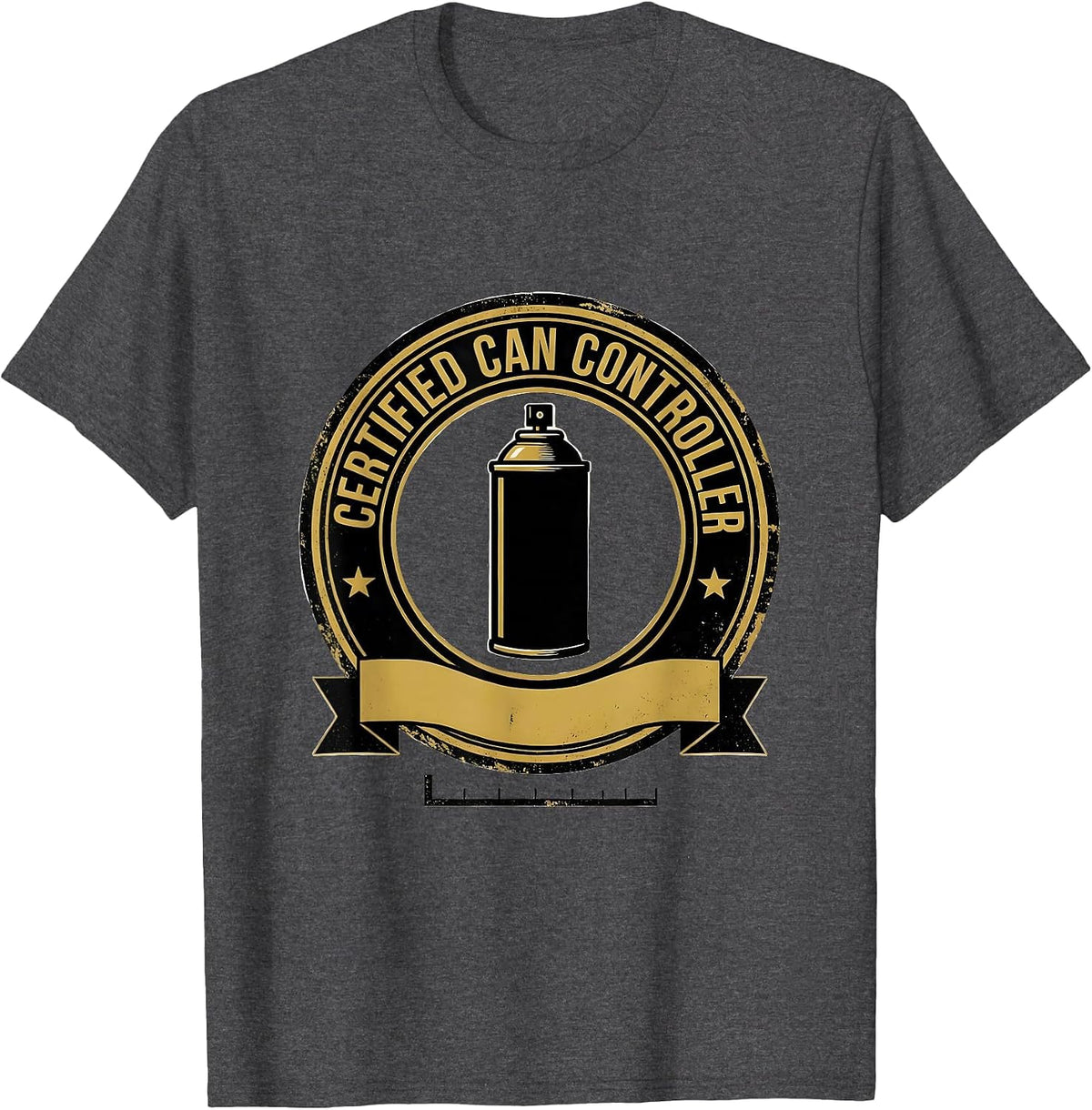 Men's Certified Can Controller Retro 90s Hip Hop Nostalgia T-Shirt - Dark Heather Grey