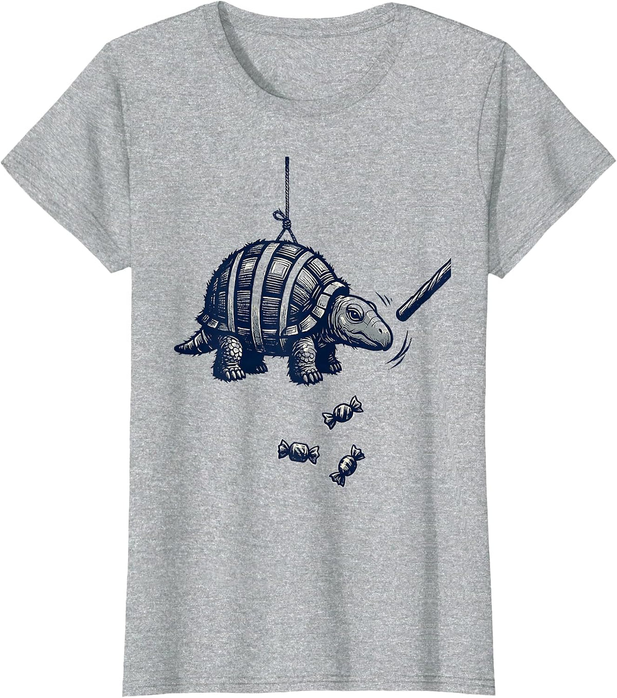 Women's Armadillo Piñata Rubber Stamp Cinco De Mayo Party Costume T-Shirt - Heather Grey