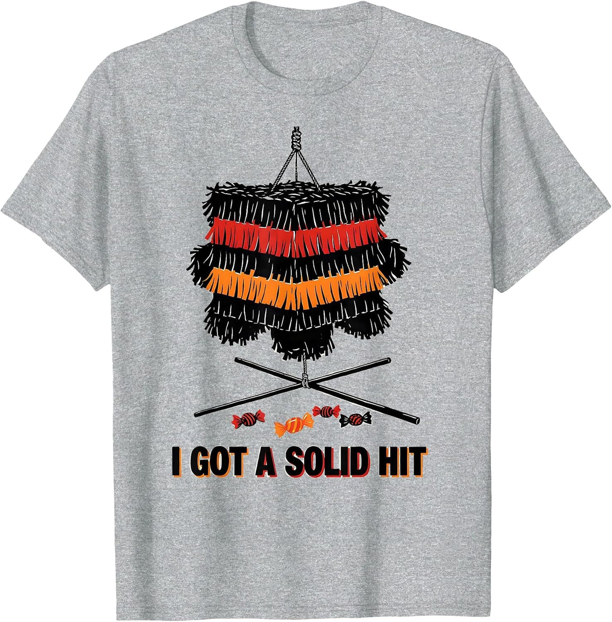 Men's I Got A Solid Hit Funny Cinco De Mayo Piñata Party Costume T-Shirt - Heather Grey