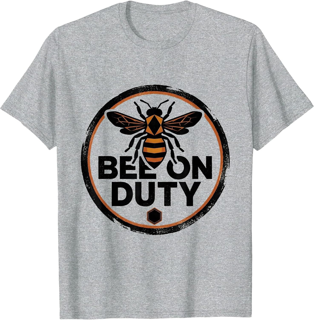 Men's Bee On Duty Rubber Stamp Beekeeper Honey Humor Vintage T-Shirt - Heather Grey