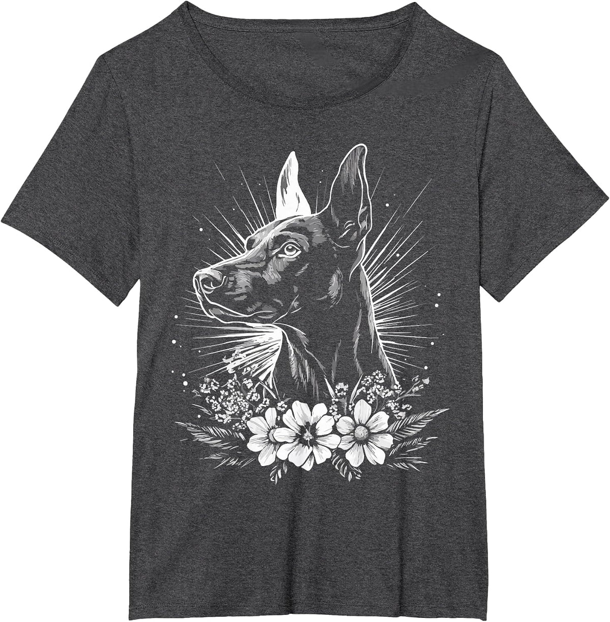 Tattoo Style Lover Doberman Pinscher Retro Dog T-Shirt - Dark Heather Grey