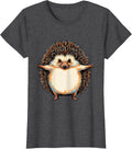 Women's Rounded Hedgehog Kidcore Cute Animal Lover Novelty T-Shirt - Dark Heather Grey