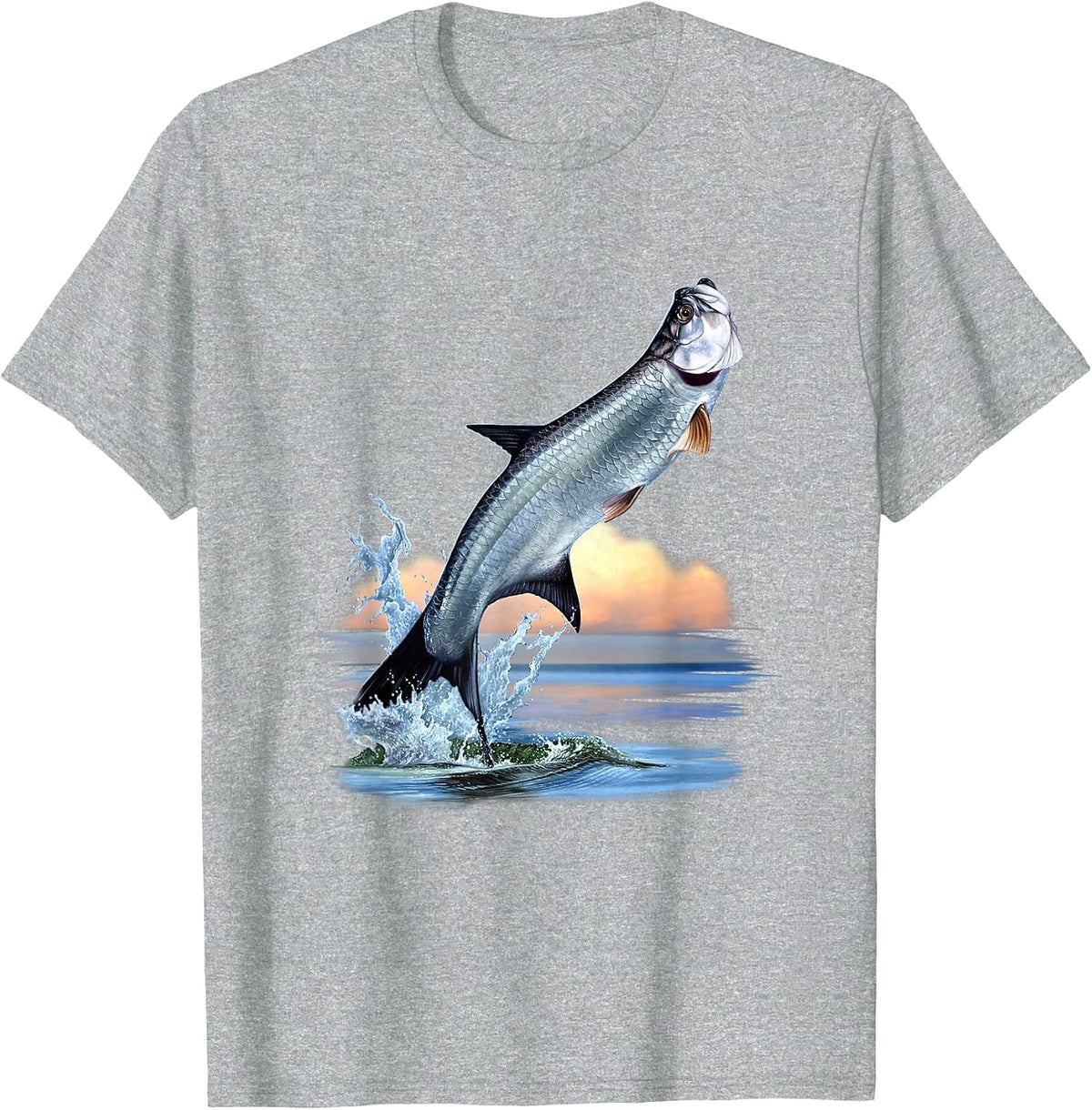 Tarpon Fish Fresh Water Wildlife Hunting Fishing Apparel T-Shirt - Heather Grey