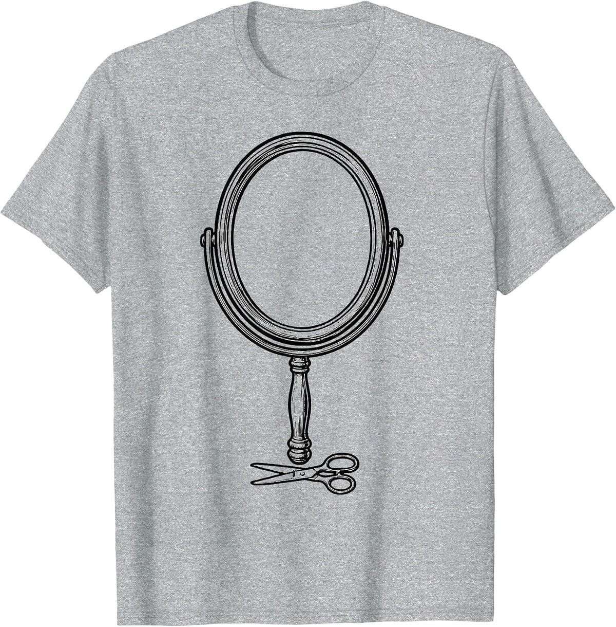 Men's Hand Mirror Barber Humor Vintage Trade Pride Gift T-Shirt - Heather Grey