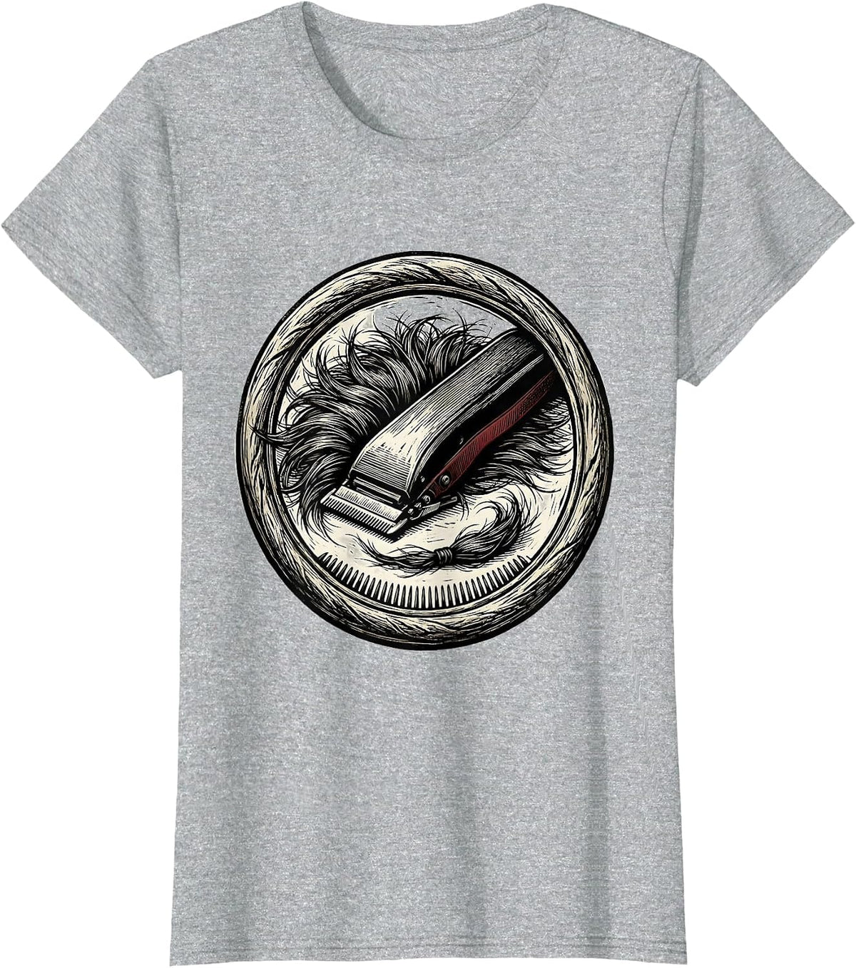 Women's Sealed Clipper Hair Humor Hairdresser Barber Gift T-Shirt - Heather Grey