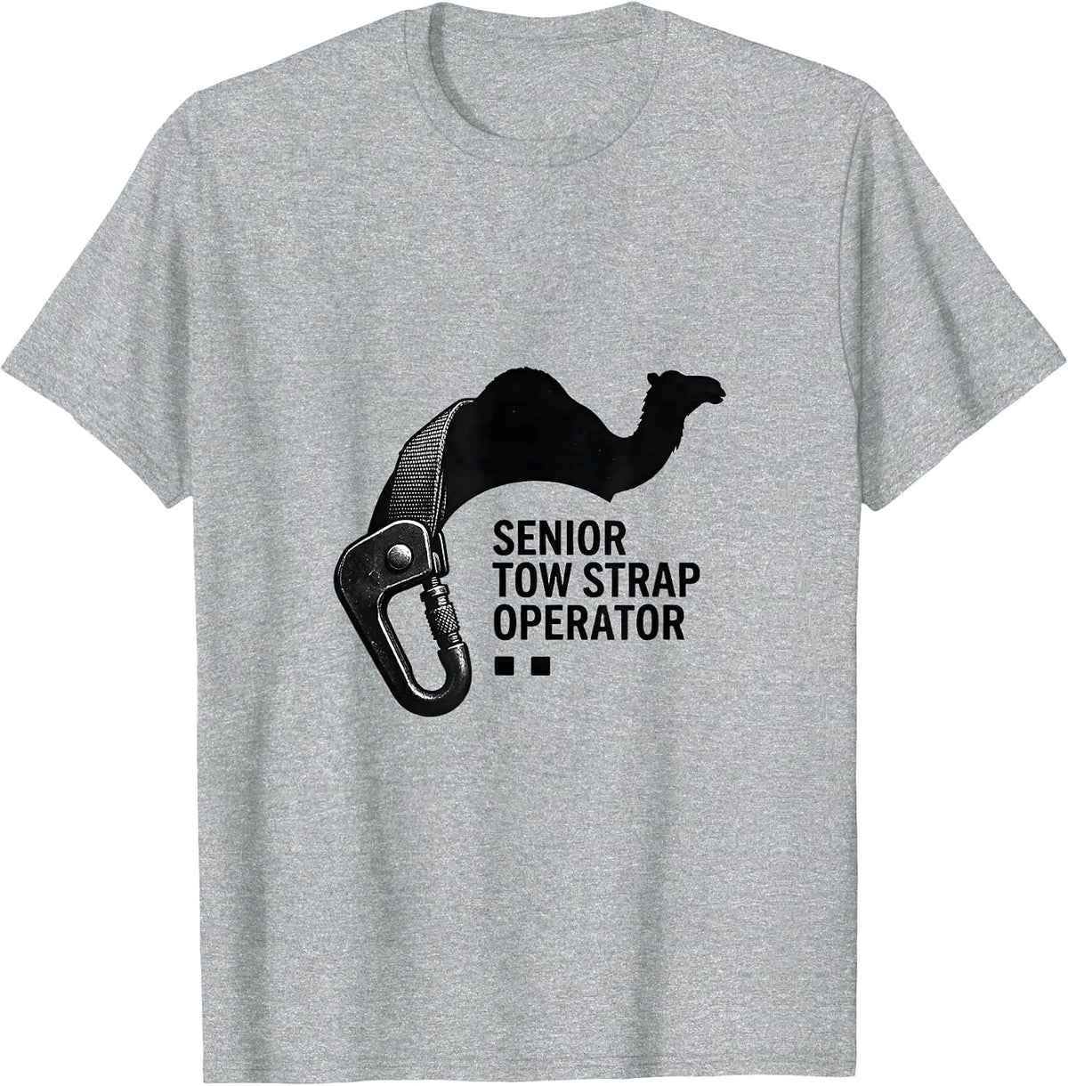 Men's Senior Tow Strap Operator Funny Tow Truck Raunchy Humor T-Shirt - Heather Grey