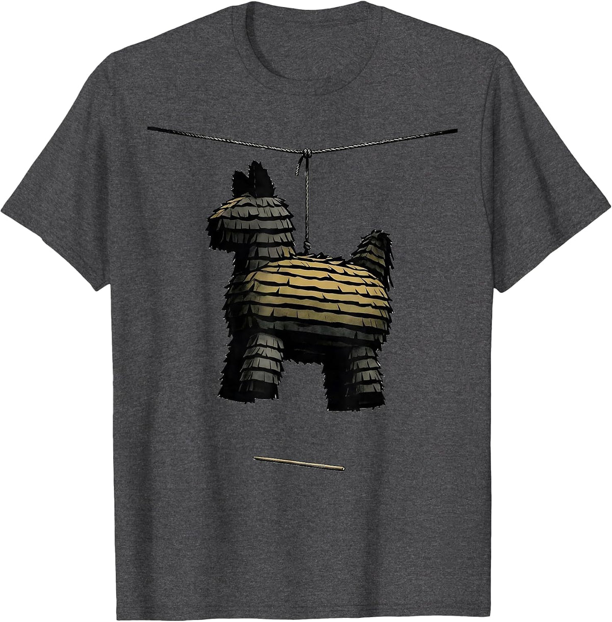 Men's Oversized Turkey Piñata Minimalist Cinco De Mayo Party T-Shirt - Dark Heather Grey