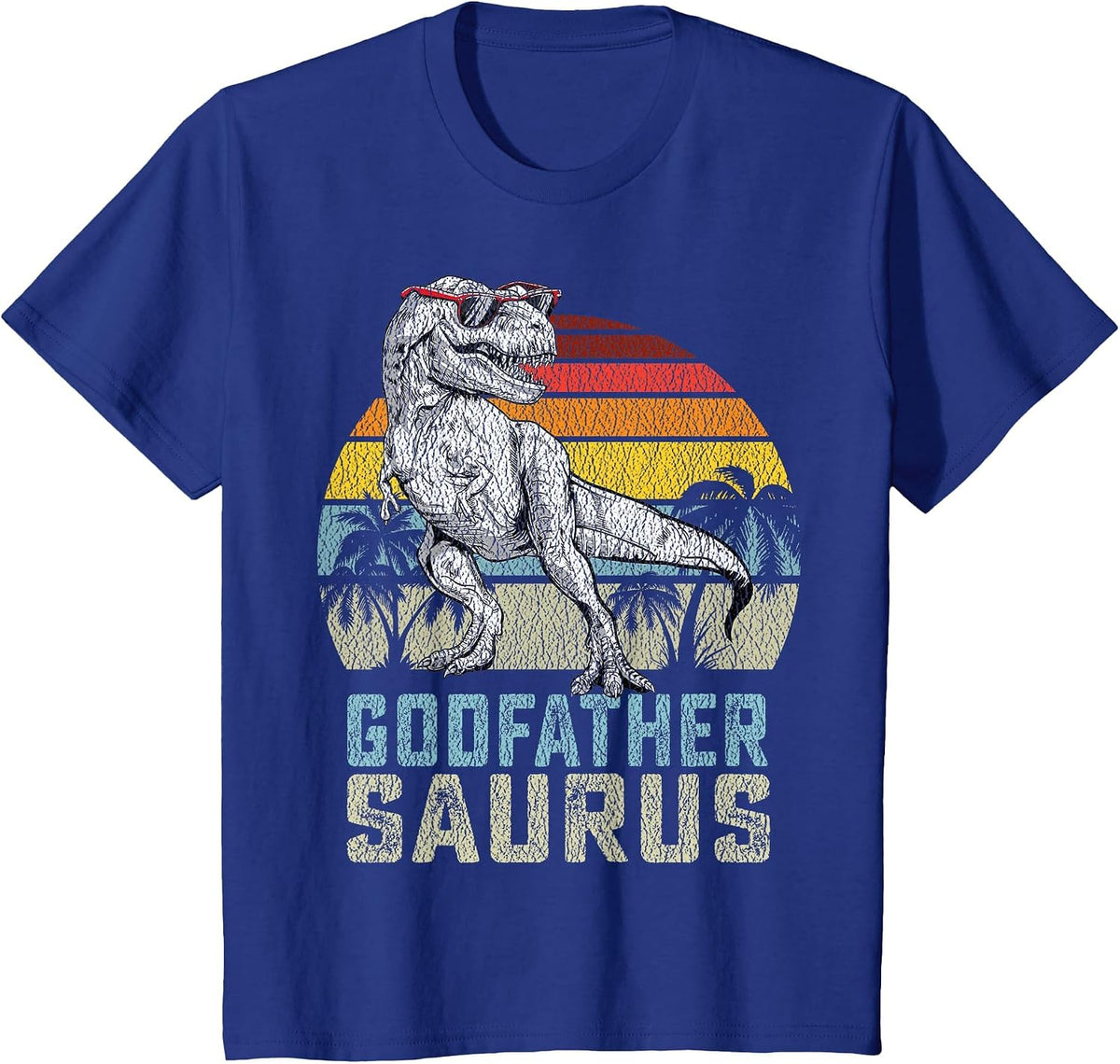 Godfathersaurus T Rex Dinosaur Godfather Saurus Family T-Shirt - Royal Blue