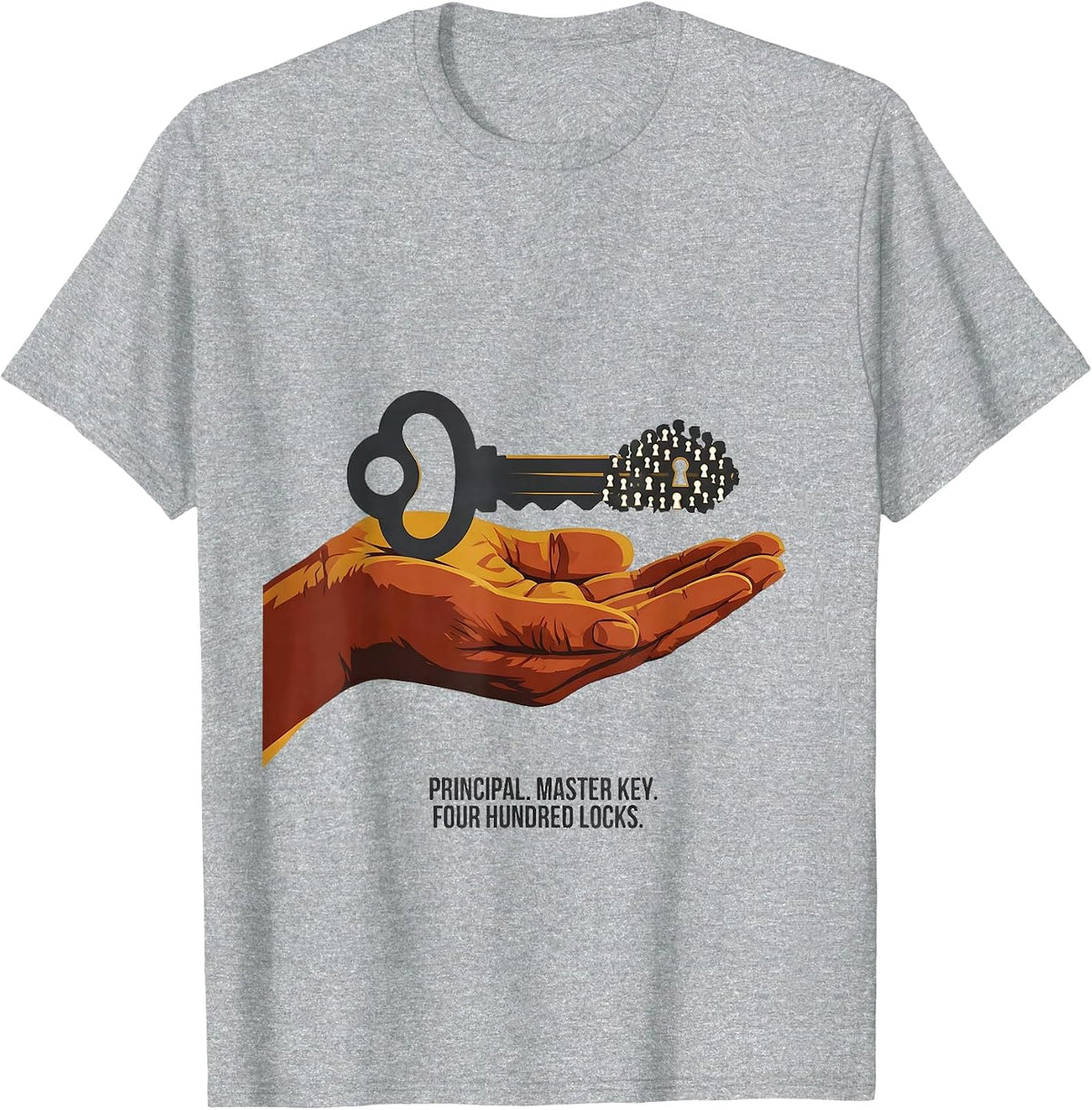 Men's Principal Master Key Four Hundred Locks Funny T-Shirt - Heather Grey