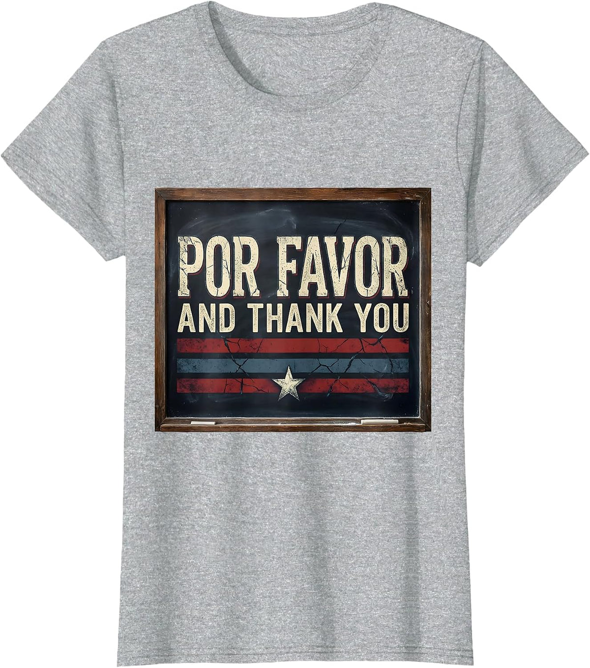 Por Favor and Thank You Spanish Teacher Design T-Shirt - Heather Grey