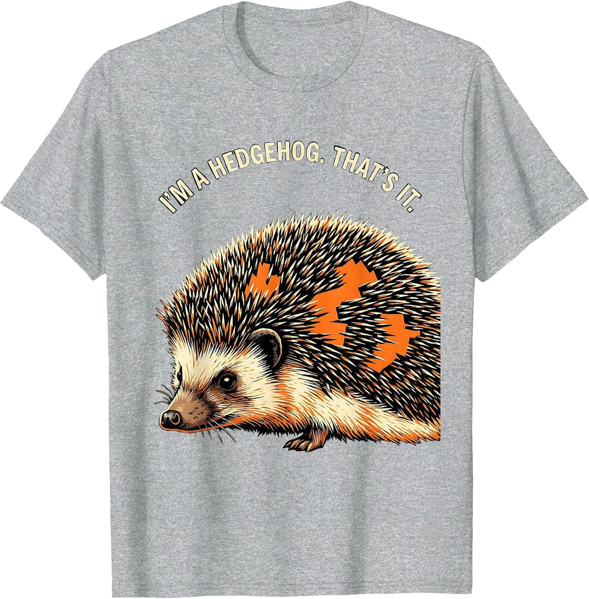 Men's I'm A Hedgehog That's It Stencil Graphic Halloween DIY T-Shirt - Heather Grey