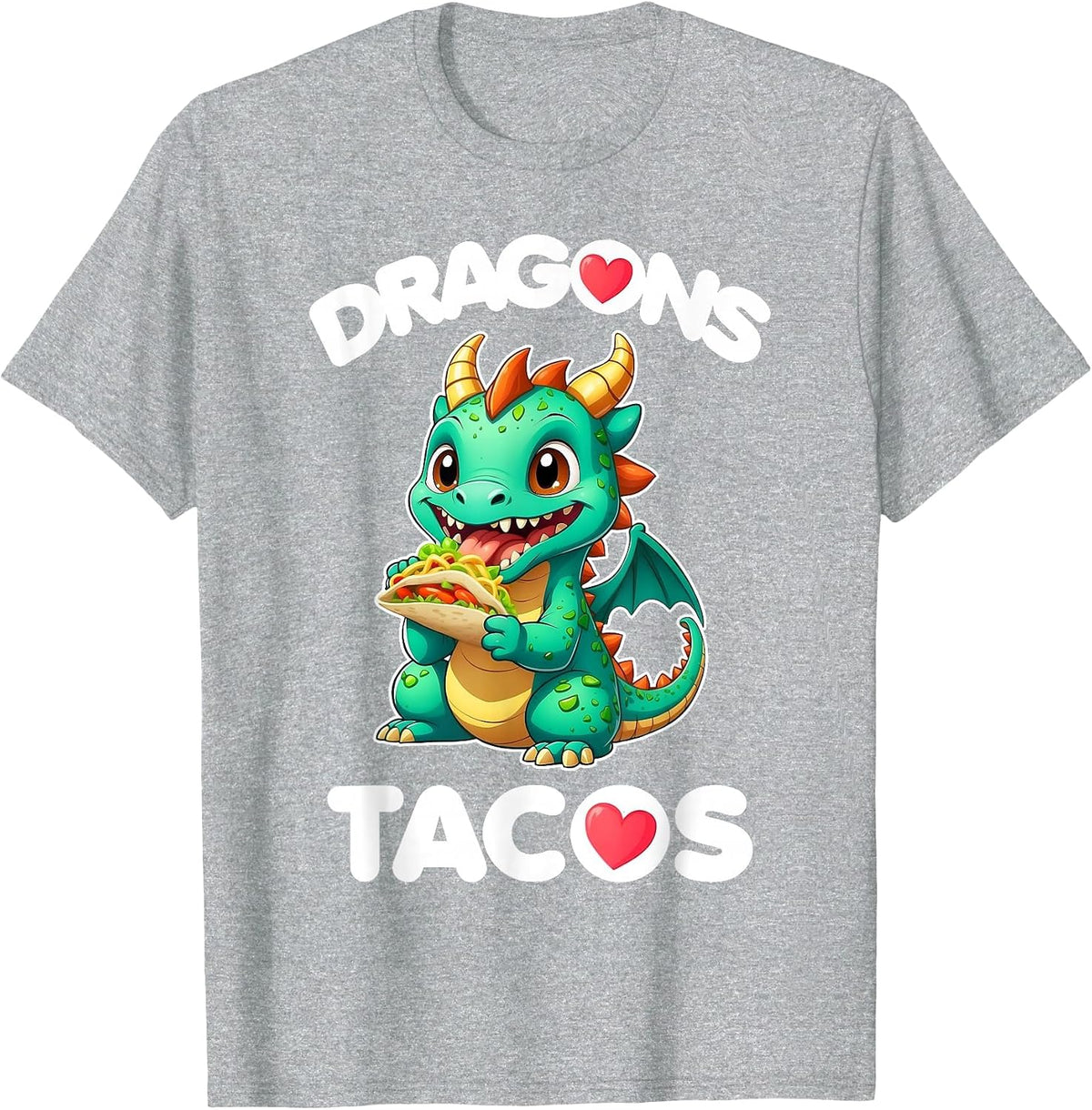 Dragons Love Tacos Cute Cinco De Mayo Mexican Food Kids Boys T-Shirt - Heather Grey