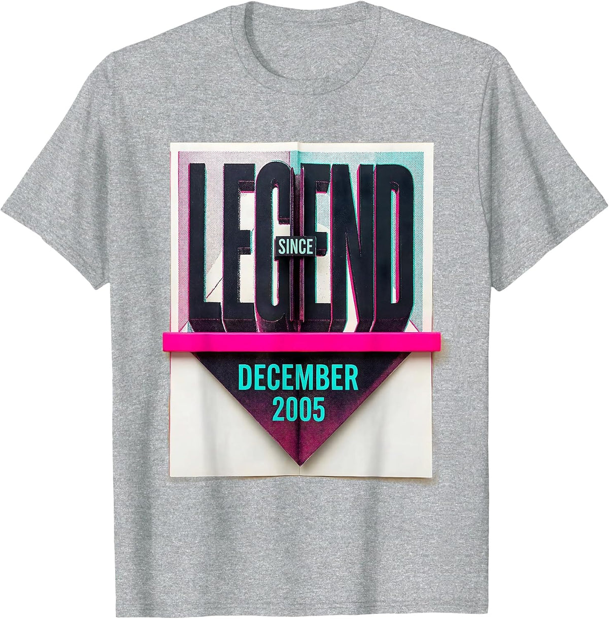 Men's Legend Since December 2005 Vintage Birthday Gift Keepsake T-Shirt - Heather Grey