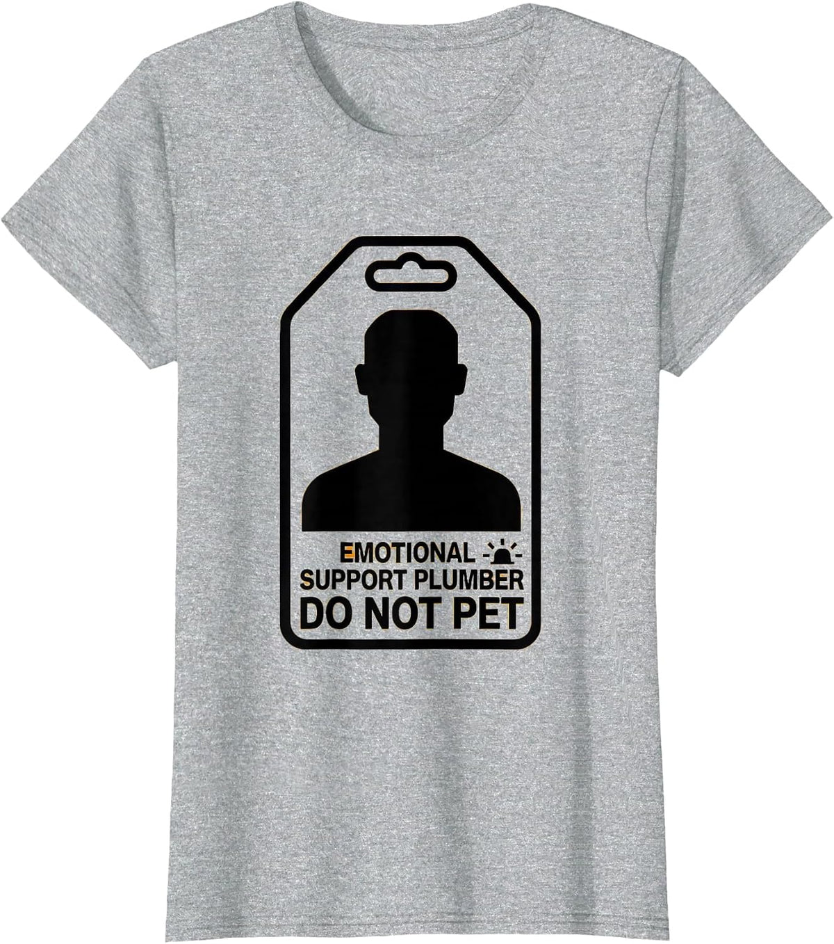 Emotional Support Plumber Do Not Pet Funny Novelty T-Shirt - Heather Grey