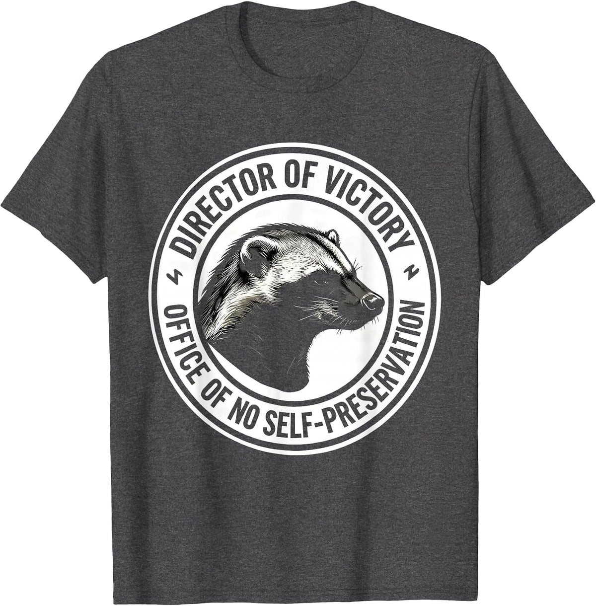 Men's Director Of Victory Office Of No Self-Preservation Funny T-Shirt - Dark Heather Grey