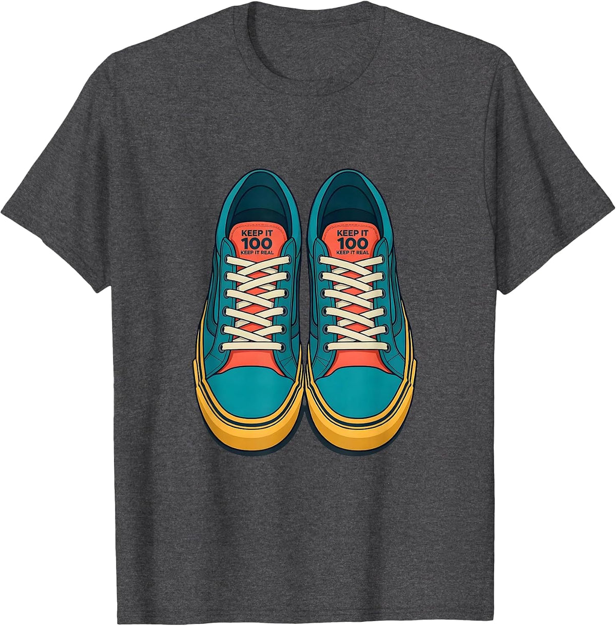Keep It 100 Keep It Real Old School Hip Hop 80s 90s T-Shirt - Dark Heather Grey