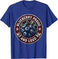Blueberry Proud and Loud Red White and Blue Design T-Shirt - Royal Blue