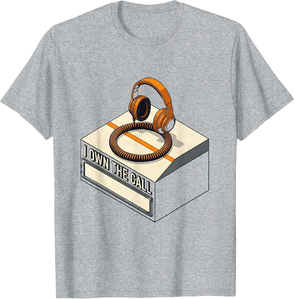 Men's I Own The Call 911 Dispatcher Emergency Dispatch Thin Yellow T-Shirt - Heather Grey