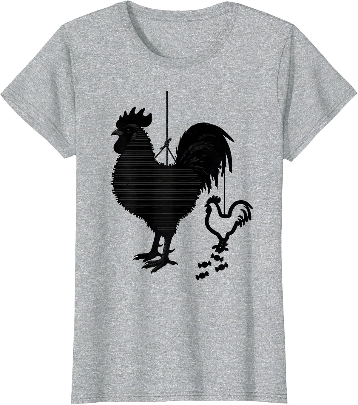 Rooster Pinata Silhouette Cinco De Mayo Party Costume T-Shirt - Heather Grey