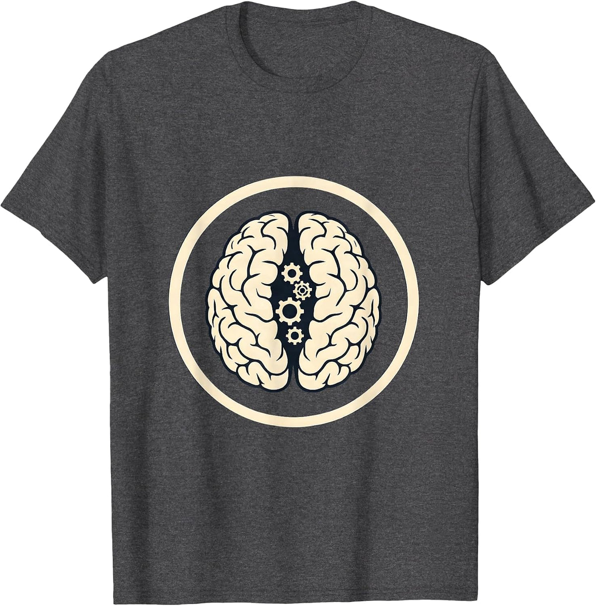 School Psychologist Brain Gears Illustration T-Shirt - Dark Heather Grey