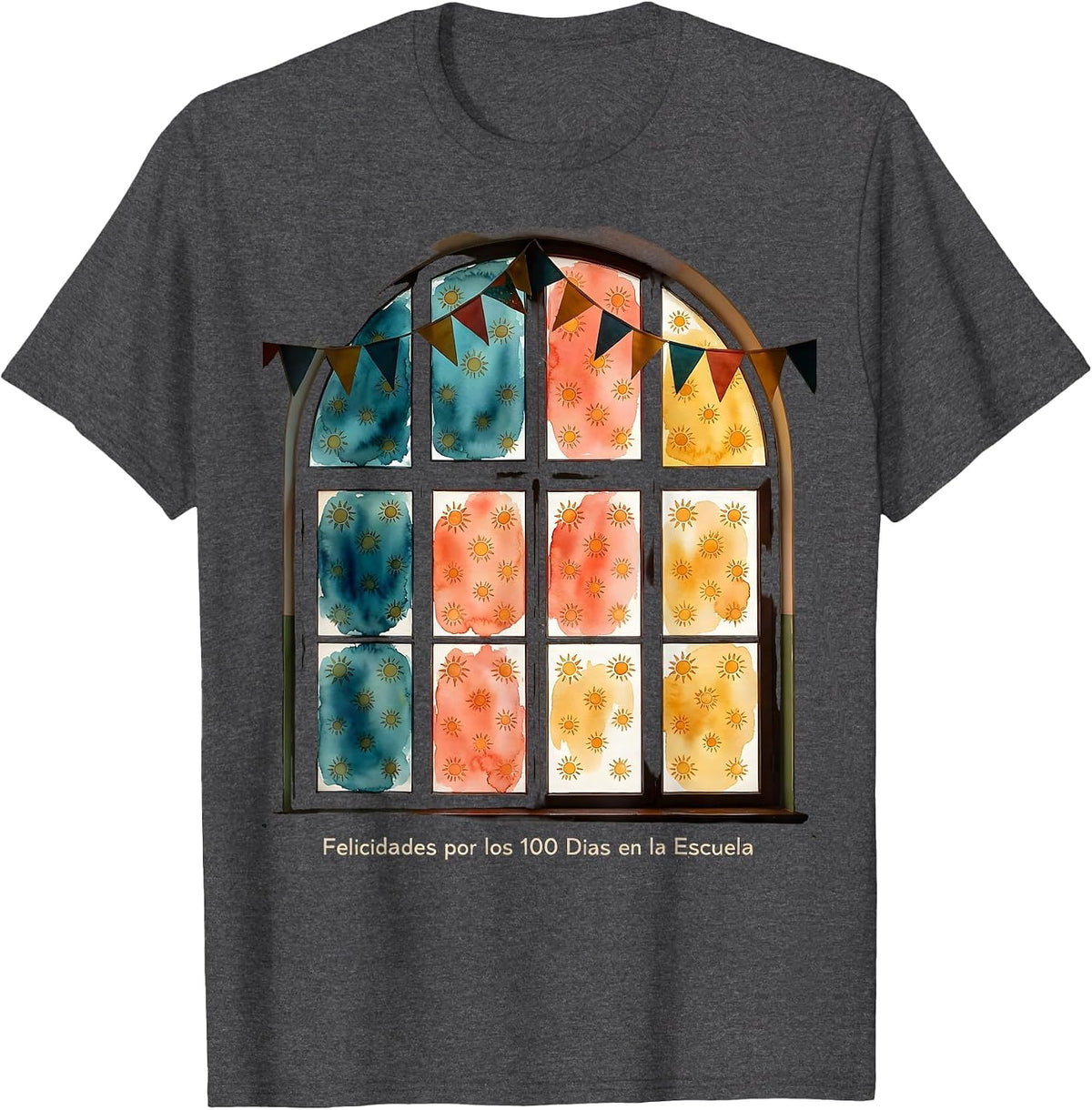 Men's Felicidades por los 100 Días en la Escuela Spanish Teacher T-Shirt - Dark Heather Grey