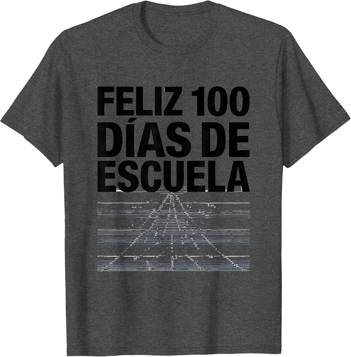 Feliz 100 días de escuela Spanish Teacher 100th Day School T-Shirt - Dark Heather Grey