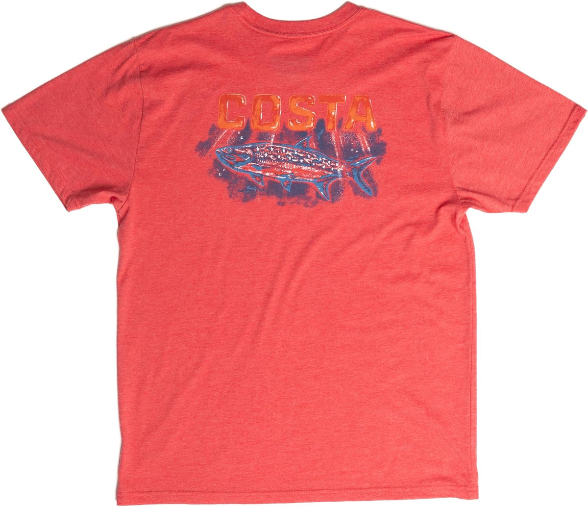 Costa Del Mar Men's Americana Catch T-Shirt - Red Heather