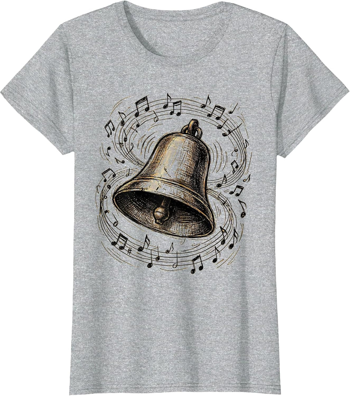 Women's 4th Grade Teacher School Bell Ringing Art T-Shirt - Heather Grey