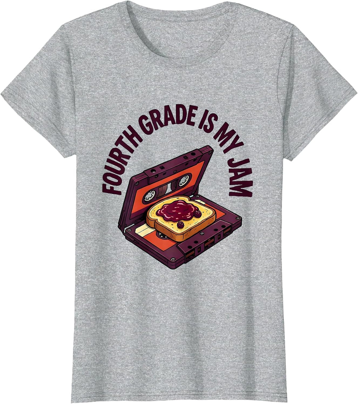 Fourth Grade Is My Jam Retro Teacher Student Back To School T-Shirt - Heather Grey