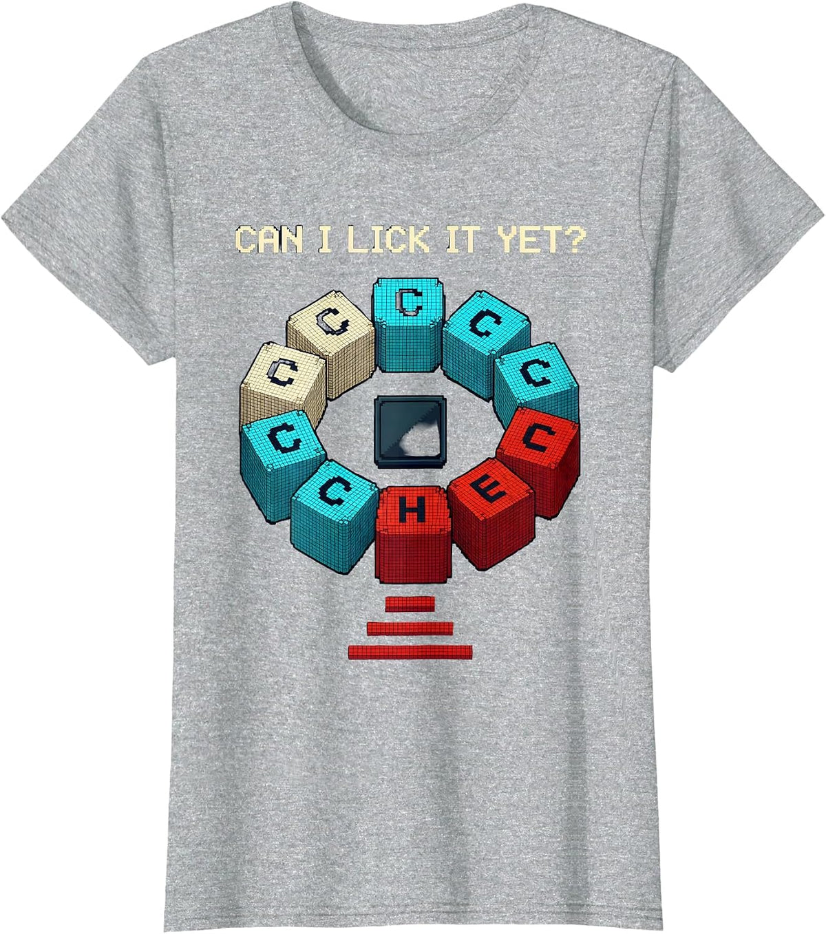 Women's Can I Lick It Yet Funny Periodic Table Science Teacher Gift T-Shirt - Heather Grey