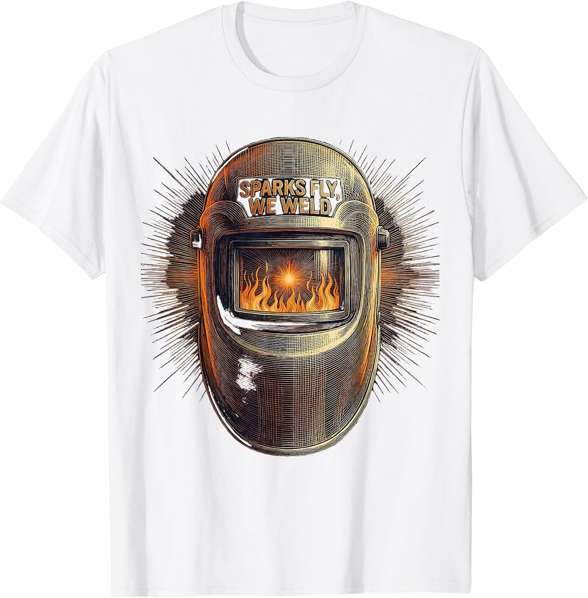 Men's Sparks Fly We Weld Labor Day Welding Design T-Shirt - White