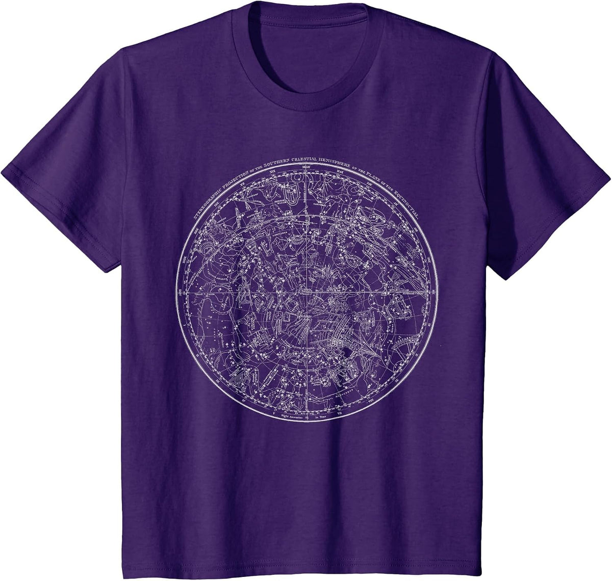 Astronomy - Stars - Constellations - Vintage Map T-Shirt - Purple