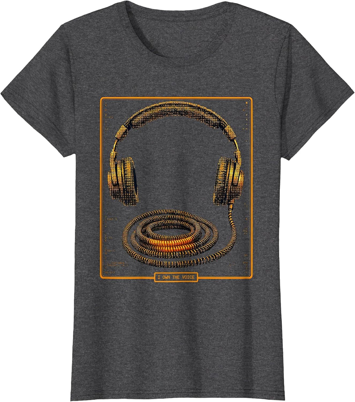 Women's I Own The Voice Ascii Terminal Art 911 Dispatcher Thin T-Shirt - Dark Heather Grey