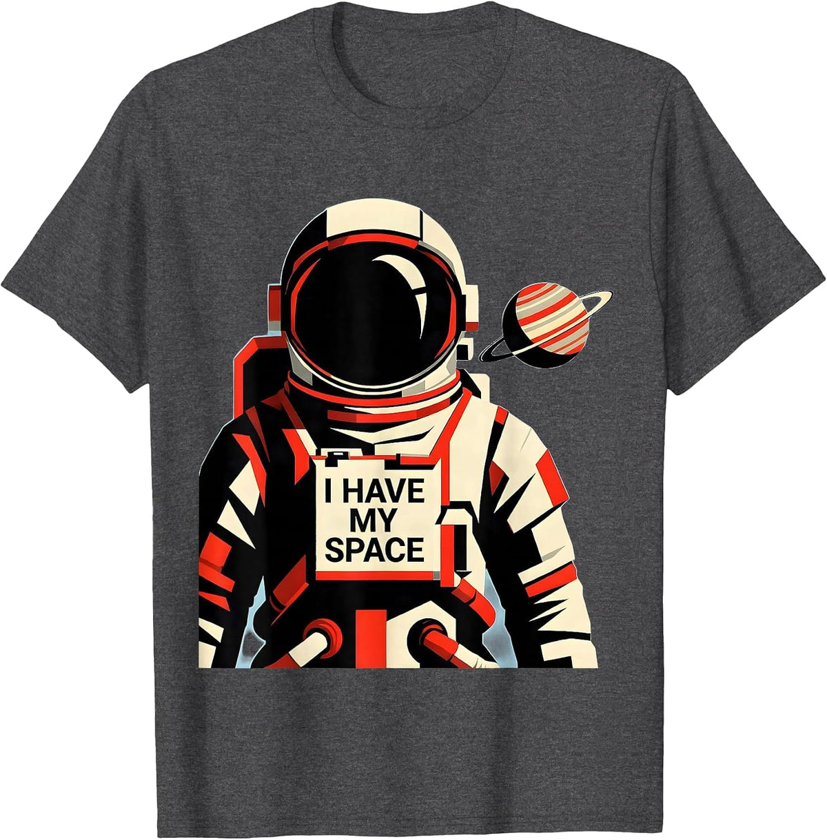 I Have My Space Geometric Astronaut Humor Science Lover Gift T-Shirt - Dark Heather Grey
