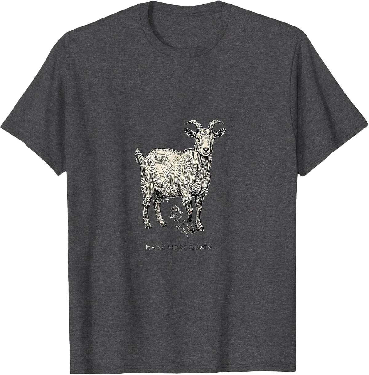 Men's Raise More Goats Funny Goat Lover Design T-Shirt - Dark Heather Grey