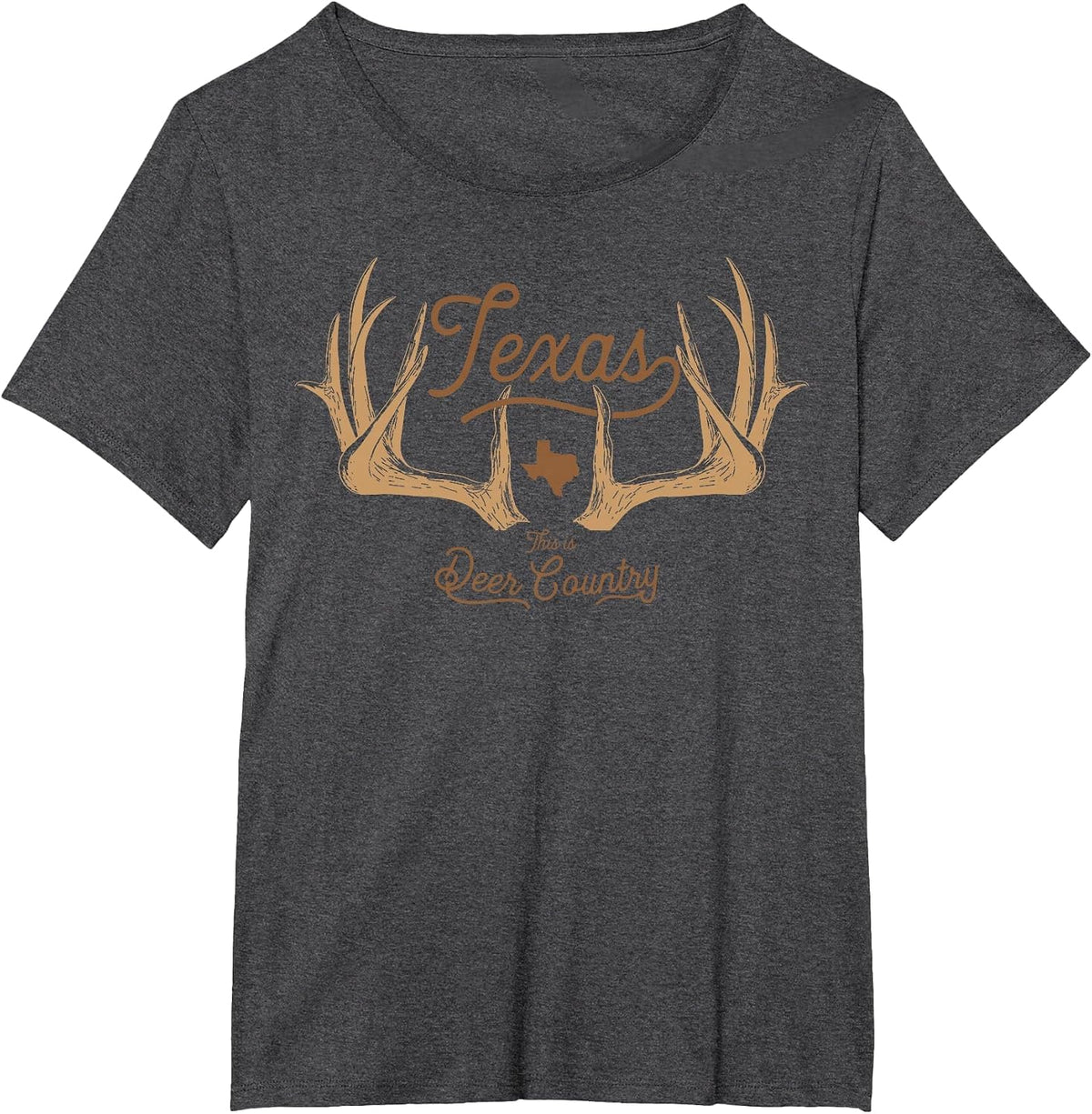 Texas Deer Country Hunting Whitetail T-Shirt - Dark Heather Grey