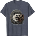 I Like It Prickly Hand Sketched Hedgehog Lover Whimsical T-Shirt - Heather Blue