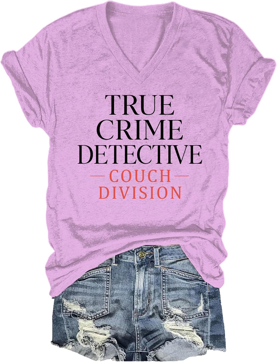 True Crime Detective Couch Division Shirt True Crime Detective Couch Division Funny True Crime Lover T-Shirt Unisex - V-Neck