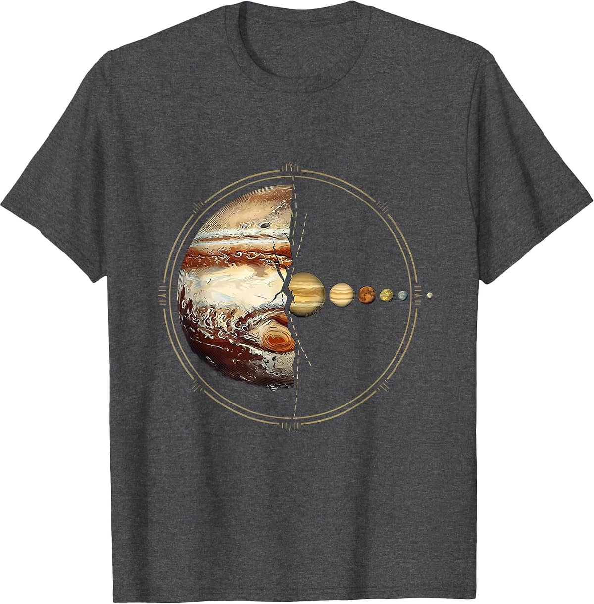 Pluto Crossing Planets Funny Space Science Humor T-Shirt - Dark Heather Grey