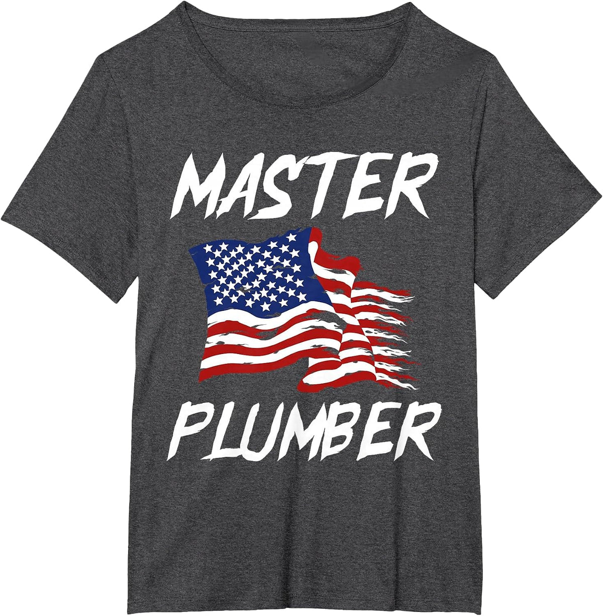 Patriotic Master Plumber US Flag Plumbing Expert T-Shirt - Dark Heather Grey