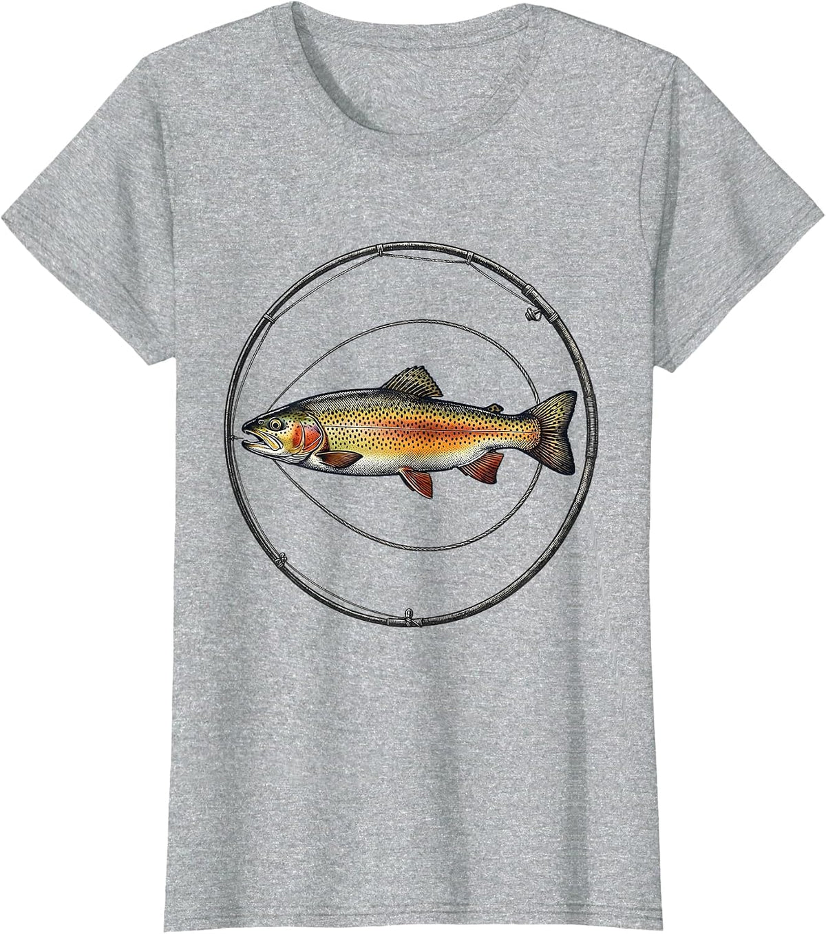 Rainbow Trout Fishing Humor Gift for Anglers T-Shirt - Heather Grey